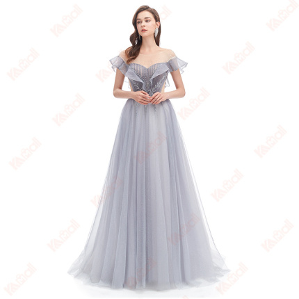 latest design multi layered tulle evening dress